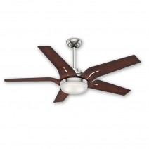 56" Casablanca Correne Brushed Nickel Finish with Coffee Beech Blades and Light Kit