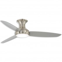 54" Minka Aire Concept-III Flush mount LED Outdoor Ceiling Fan F467L-BNW - Brushed Nickel Wet Finish with LED light kit