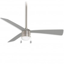 44" Minka Aire Vital LED Indoor Ceiling Fan - brilliant silver finish with silver blades and LED light kit