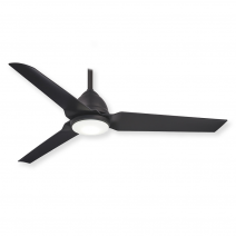 54" Minka Aire Java LED Outdoor Ceiling Fan - Coal Finish with Coal Blades and LED light kit