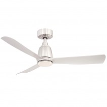 44" Fanimation Kute Damp Outdoor Ceiling Fan - FPD8547BN - brushed nickel finish with brushed nickel blades shown with LED light kit