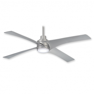 Swept Ceiling Fan by Minka Aire w/ LED Light - F543L-SL - Silver