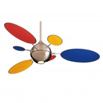 54" Cirque Ceiling Fan by Minka Aire Fans - F596L-BN w/ FB196-RYB Multi-Color Blades