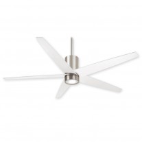 56" Symbio Ceiling Fan by Minka Aire F828-BN/WH - Brushed Nickel w/ White Blades - DC Motor