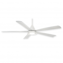 ***DISCONTINUED***  54" Minka Aire Cone Ceiling Fan F541L-WH w/ LED Lighting - White - 3, 4, or 5 Blade Mounting Option