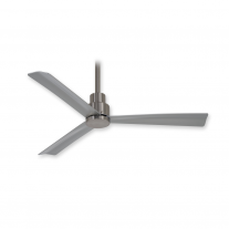 44" Minka Aire F786-BNW Simple Indoor/Outdoor Ceiling Fan w/ Remote - Brushed Nickel Wet