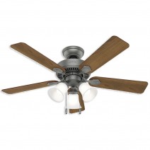 44" Hunter Swanson indoor Ceiling Fan With LED Module - 50882 - Matte Silver