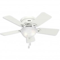 42" Hunter Conroy Low Profile Ceiling Fan With LED Module - 51022 - Snow White