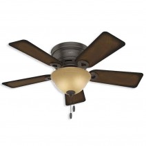 42" Hunter Conroy Low Profile Ceiling Fan With LED Module - 51023 - Onyx Bengal