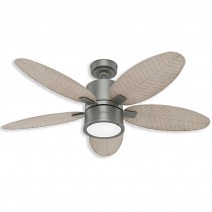 52" Hunter Amaryllis Outdoor Ceiling Fan With LED Module - 51192 - Matte Silver