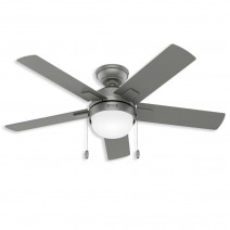 44" Hunter Zeal Indoor Ceiling Fan With LED Module - 51456 - Matte Silver