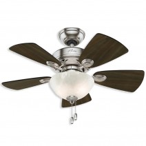 34" Hunter Watson Indoor Ceiling Fan With LED Module - 52092 - Brushed Nickel