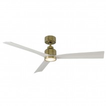 WAC Smart Fans F-003L-SB/MW CLEAN 52" Ceiling Fan w/ LED Light - Soft Brass/Matte White