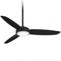 54" Minka Aire Concept-IV Damp - LED Outdoor Ceiling Fan F465L-CL - coal finish with LED light kit