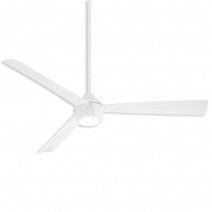 56" Minka Aire Skinnie Wet Outdoor LED Ceiling Fan - flat white finish with flat white blades and LED light kit