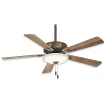 52" Minka Aire Contractor Uni-Pack LED Ceiling Fan - Heirloom Bronze Finish with Barnwood Blades and LED light kit