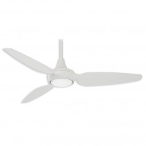 60" Minka Aire Seacrest Wet Outdoor LED Ceiling Fan - flat white finish with flat white blades and LED light kit