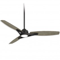 65" Minka Aire Molino LED Outdoor Ceiling Fan - F742L-CL/SG - Coal Finish with Seashore Grey Blades and LED light kit