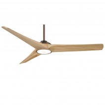 68" Minka Aire Timber LED  Indoor Ceiling Fan - heirloom bronze finish with maple blades and LED light kit