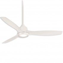 60" Minka Aire Skyhawk Dry Indoor LED Ceiling Fan - flat white finish with flat white blades and LED light kit