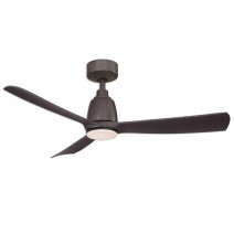 44" Fanimation Kute Damp Outdoor Ceiling Fan - Dark Bronze finish with with Dark Walnut blades shown with LED light kit