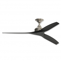 60" Fanimation Spitfire Brushed Nickel Finish With Black Blades and Cap