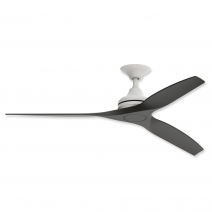 60" Fanimation Spitfire Matte White Finish With Black Blades and Cap