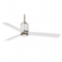 ***DISCONTINUED*** 54" Minka Aire Gear Ceiling Fan F736L-BS/WHF w/ LED Lighting - Brushed Steel & Flat White Finish