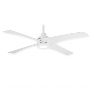 Swept Ceiling Fan by Minka Aire w/ LED Light - F543L-WHF - Flat White