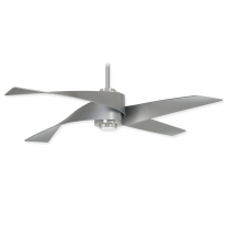 64" Minka Aire Artemis IV F903L-BN/SL Ceiling Fan - Brushed Nickel w/ Silver Blades - LED Light