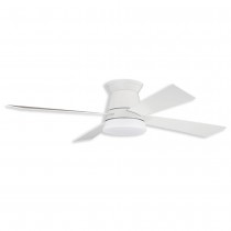 52" Craftmade Revello LED Flush Ceiling Fan - white finish with LED light kit