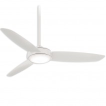 54" Minka Aire Concept-IV Damp - LED Outdoor Ceiling Fan F465L-WH - White Finish with LED light kit