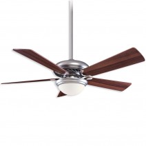 52" Supra Dry Indoor Ceiling Fan by Minka Aire Fans - Brushed Steel Finish/Dark Walnut Blades w/ LED light kit