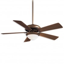 52" Supra Dry Indoor Ceiling Fan by Minka Aire Fans - Oil Rubbed Bronze Finish with Medium Maple Blades and LED light kit
