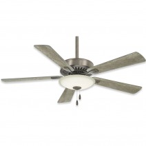 52" Minka Aire Contractor Uni-Pack LED Ceiling Fan - Ceiling Fan, burnished nickel finish with savannah grey blades and LED light kit