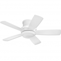 44" Craftmade Tempo Hugger Low Profile White Finish with White Reversible Blades and Light Kit