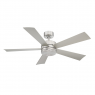 Modern Forms Wynd 52" Ceiling Fan - 316 Grade Stainless Steel - Show with light cover
