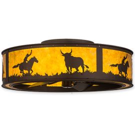 Meyda Cowboy & Steer Outdoor 163131 36"W Chandel-Air Fan