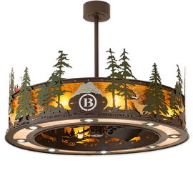 Meyda Wide Tall Pines Personalized Outdoor 199703 44" Chandel-Air Fan
