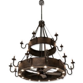 Meyda Wide Costello 18 Light Two Tier Outdoor 213966 74" Chandel-Air Fan