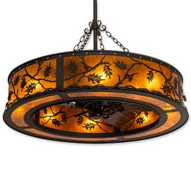 Meyda Wide Oak Leaf & Acorn Outdoor 227403 45" Chandel-Air Fan