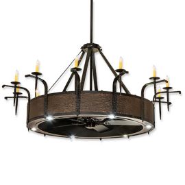 74" Meyda Wide Costello 12 Light Outdoor Chandel-Air Fan