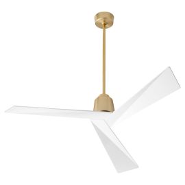 Oxygen 3-113-640 DYNAMO 54" Three Blade Ceiling Fan - Aged Brass/White