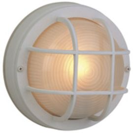  8"W Outdoor Bulkheads Oval and Round 1 Light Small Flushmount - Z394-TW - Textured White 