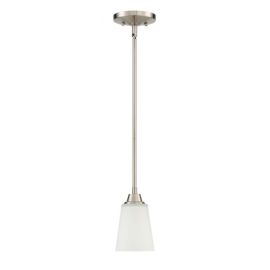 5"W Craftmade Grace - 1 Light Mini Pendant - 41991-BNK - Brushed Polished Nickel - White Frost