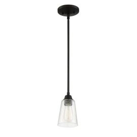 5"W Craftmade Grace - 1 Light Mini Pendant - 41991-ESP-CS - Espresso - Clear Seeded