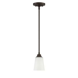5"W Craftmade Grace - 1 Light Mini Pendant - 41991-ESP - Espresso - White Frost