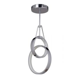 12.25"W Craftmade Anillo - 2 Ring LED Pendant - 42723-CH-LED - Chrome - Frosted Acrylic