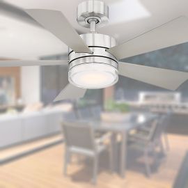 Modern Forms 42" Wynd FR-W1801-42L-SS - Small Stainless Steel Outdoor Ceiling Fan