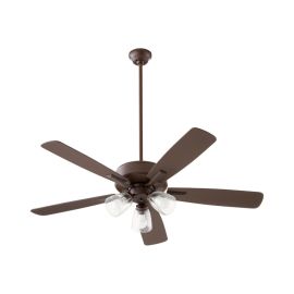 Quorum 4525-2386 OVATION 52" Clear Seeded Bowl w/ LED Ceiling Fan - Oiled Bronze